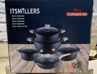 Nouvelle couleur, lot de 10 casseroles 20/24/28/32/28 cm, poêle à frire profonde, récipient alimentaire, alliage d'aluminium, cuisine, casserole