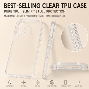 เคสโทรศัพท์ TPU ใสแบบยืดหยุ่นสำหรับ 17 16 15 <span class=keywords><strong>Pro</strong></span> <span class=keywords><strong>Max</strong></span> ดีไซน์เรียบง่ายทันสมัย ป้องกันแรงกระแทก ทนทานต่อการตกหล่น ตัดเย็บได้แม่นยำ - Product Image 5