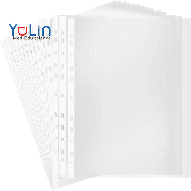 Clear Binder Sheet Protectors Plastic Sleeves for Binders Top Loading Transparent Paper Business Document Covers for Storage