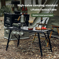 Tables pliantes d'extérieur portables IGT en aluminium, table de camping tactique avec réchaud, table de repas résistante aux intempéries, cuisine de camping