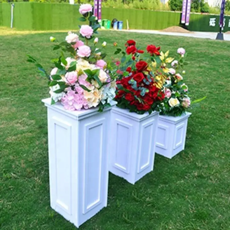 2021 PVC oyma roma sütunlar düğün Centerpieces masa çiçek stantları çiçek rafı kristal 80cm boyunda beyaz düğün sahne