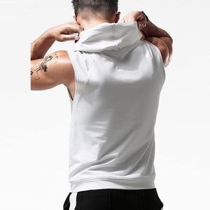 Custom logo Cropped Gym Sportswear Fitness <b>Pullover</b> Knitted 100 Cotton Workout <b>Sleeveless</b> Hoodie for <b>Men</b> - Product Image 6