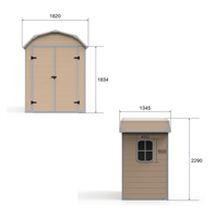 Abri de jardin en plastique à toit à pignon, vente en gros, abris en plastique de haute qualité, abri à outils extérieur, remise à outils