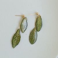 Collier avec pendentif fait main DIY, boucles d'oreilles en feuilles séchées, résine époxy naturelle, boucles d'oreilles en résine de fleurs séchées pour la décoration de bijoux