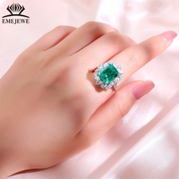 EMEJEWE Damen 18K Massivgold Kultivierter Smaragdgrüner Ring-Anhänger Zweifach Verwendbar Luxuriöse Hochzeits- & Party-Version