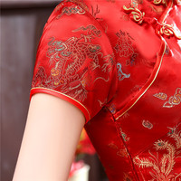 Grande taille 5XL 6XL Qipao femmes Sexy Mini Split Cheongsam Vintage col Mandarin court Qipao traditionnel chinois robe Vestidos