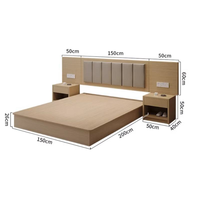 Ensemble complet de mobilier de chambre d'hôtel, gîte, maison d'hôtes, appartement, prêt à l'emploi, en bois massif, cuir écologique, minimaliste et moderne