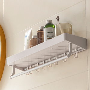 Estante <span class=keywords><strong>de</strong></span> Plástico para Montar en la Pared, Sin Necesidad <span class=keywords><strong>de</strong></span> Taladrar, Organizador para Baño y Cocina, Barra para Toallas, Ganchos para Artículos <span class=keywords><strong>de</strong></span> Aseo, Utensilios, Almacenamiento <span class=keywords><strong>de</strong></span> Gran Capacidad - Product Image 2