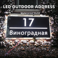 Plaque de porte extérieure en acier inoxydable étanche avec éclairage LED, pour maison, appartement, hôtel, bar