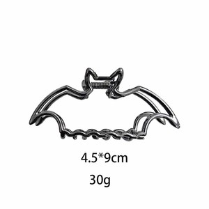 Pinces à cheveux en alliage Halloween, grandes pinces requin motif chauve-souris, crâne, étoile, barrettes gothiques pour femmes, accessoires de cheveux pour cosplay et fête - Product Image 5
