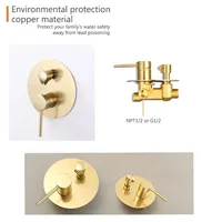 Ensemble de douche à main AMAXO Luxury Gold, robinet de salle de bain en laiton massif avec sortie d'eau sous-marine