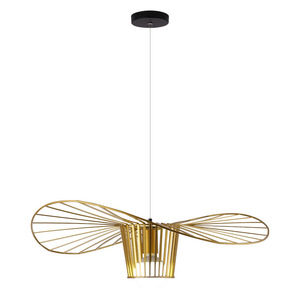 Lustre moderne en acier inoxydable doré, forme ovale, hauteur réglable, LED E26 avec télécommande pour salon - Product Image 1