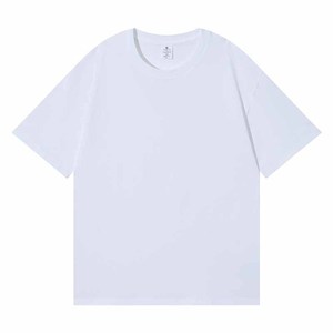 เสื้อยืดชุดทำงาน ผ้าฝ้าย 200 กรัม คอกลม แขนสั้น สีพื้น สีขาว สีดำ ชุดลำลองฤดูร้อน - Product Image 1