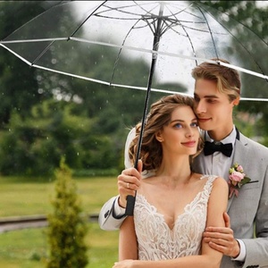 Heavy Duty Windproof Transparent Golf <b>Umbrella</b> 60 Inch Automatic Open Double Canopy for Golf Club Hotel Resort Souvenir - Product Image 5