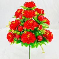 Kunstbloemen 18-koppige Peace Apples Phoenix-tail boeket met enkele steel Handgeverfde kunststof zijde Slaapkamer Woonkamer Vloer