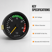 CORKIAUTO Tachometer 24V 100mm untuk Mercedes Benz W210 W202 W140 0015428716 Pengukur Kecepatan