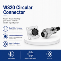 Connecteur d'aviation WS20, prise mâle et prise femelle avec contact plaqué or pour équipement marin et de navigation