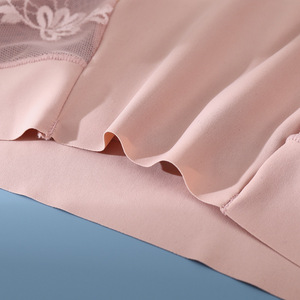 Strings grande taille taille mi-haute pour femme, sans coutures, effet seconde peau, respirantes, confortables, avec bordure en dentelle, en coton/nylon, entrejambe uni, fines - Product Image 3