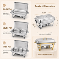 Chafing Dish Buffet-Set Edelstahl Rechteckig Kommerzieller Catering-Speisenwärmer Hotel Restaurant Chafing Dishes
