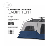 Tente familiale instantanée résistante aux intempéries Kawagebo Kamp (KK) pour 9 personnes, coupe-vent et portable, idéale pour le camping et la randonnée en plein air