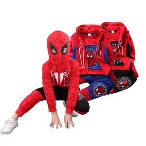 3-8年3ピースタンクTシャツパンツベビー服スパイダーマンジッパーパーカー