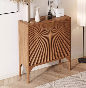 Le meuble d'entrée en <span class=keywords><strong>bois</strong></span> de style moderne avec son design sculpté créatif et artistique sert de meuble de rangement dans le salon. - Product Image 3