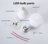 Matériaux bruts pour ampoules LED E27 B22, ampoules LED 12W, ampoules LED 9W, pièces SKD pour ampoules LED, matériau brut pour ampoules LED domestiques