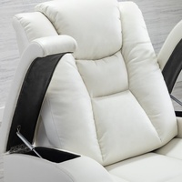Geeksofa Furniture Siège de canapé inclinable en cuir avec porte-gobelet et table rabattable pour cinéma maison électrique