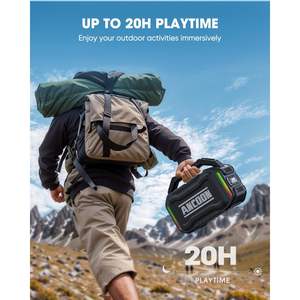 Enceinte Bluetooth Ancooon 80W de puissance de pointe, étanche IPX6, portable pour l'extérieur avec lumière LED - Product Image 5