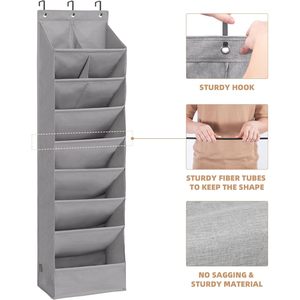 Over The Door <b>Shoe</b> Organizer 10 Pockets Grey Hanging <b>Shoe</b> Rack For Closet Storage - Product Image 6