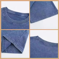 Penjualan laris 100% katun lembut leher kru kelas berat kustom 100% katun Vintage atasan jalan Batik asam cuci t Shirt untuk pria
