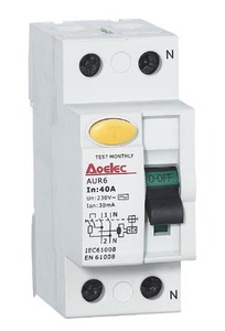 AUR6ตัดวงจรตกค้างแบบแยกส่วน RCCB 10kA การติดตั้งราง PA66ตู้ - Product Image 2