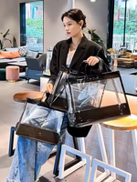 Sacs à fond carré en PVC écologiques, refermables et réutilisables, avec logo personnalisé imprimé, résistants à l'humidité, pour vêtements, chaussures et chaussettes