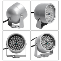 Iluminador Infrarrojo con Sensor de Luz de 48 LED de Aluminio DC12V, Luz de Relleno para Visión Nocturna, IP65 Impermeable para Cámara Exterior