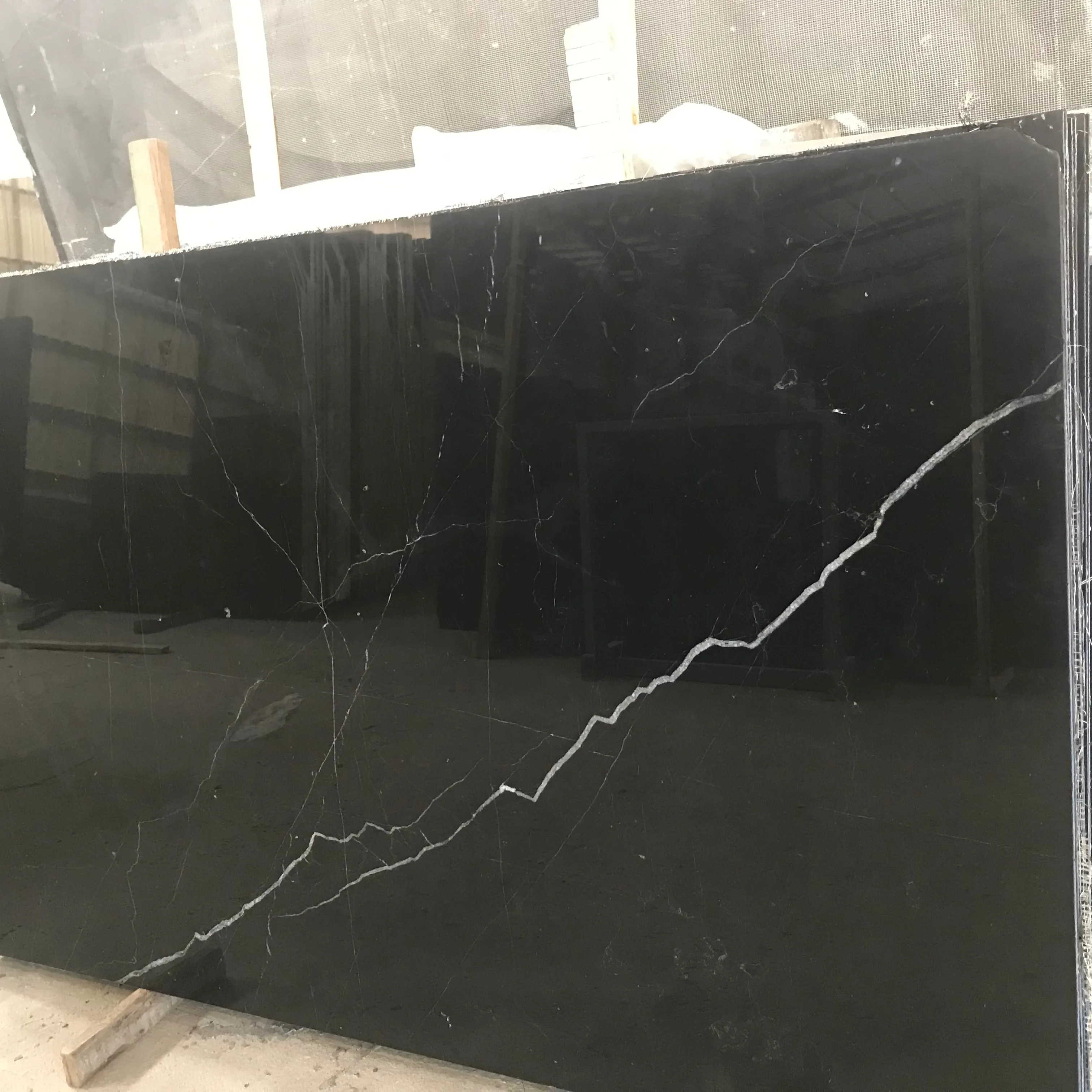 High quality good price Chinese nero marquina black marble with white veins