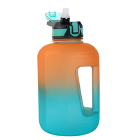 Bouteille à large ouverture 2200 ml pour l'eau, Bouteilles d'eau en gros, Bouteille d'eau de sport verte 2000 ml (demi-gallon) 2L, Gourde de motivation
