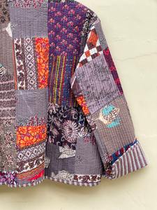 Vestes matelassées patchwork en coton, style bohème floral, veste d'automne et d'hiver, manteau streetwear, veste réversible bohème matelassée - Product Image 3