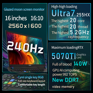 <span class=keywords><strong>Titan</strong></span> Ai Phiên Bản <span class=keywords><strong>2025</strong></span> 16-Inch Xách Tay Chơi Game Máy Tính Xách Tay Với Intel Ultra7 255hx G 1TB Lưu Trữ 00P Hiển Thị Cho Công Việc Và Nghiên Cứu - Product Image 3