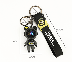 Hot Bán Mát 3D Phim Hoạt Hình Phi Hành Gia Gấu Keychain Xe Túi Phụ Kiện Mặt Dây Chuyền Cổ Tay PVC Spaceman Móc Chìa Khóa Quyến Rũ Cho Mens - Product Image 2