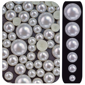 Superficie liscia sintetica (laboratorio creato) bianco Beige perla-come lucentezza 4-16mm per clip per capelli regalo abbellimenti braccialetti durevoli - Product Image 4