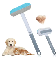 Brosse à épiler réutilisable en plastique multifonctionnelle 4 en 1 pour animaux de compagnie Épilateur double face pour chats et chiens pour tapis et meubles, canapé-lit