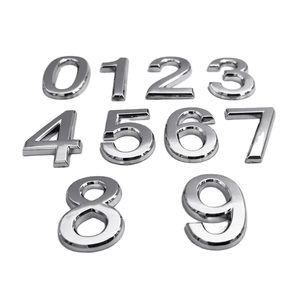 Cheap Wholesale Custom <strong>Sliver</strong> 3d Plastic Alphabet Badge <strong>Chrome</strong> Car Letters Numbers Logo Stickers - Product Image 1