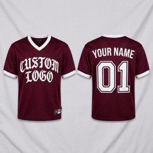 Maillot de football robuste en maille athlétique, col en <span class=keywords><strong>V</strong></span>, personnalisable, pour entraînement sportif intensif, vente en gros - Product Image 2