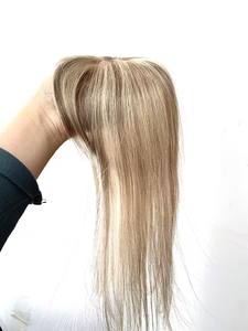 Toppers de <span class=keywords><strong>cheveux</strong></span> humains véritables fabriqués à la main de 12 pouces pour les femmes fermeture de base en soie respirante haute coupe pour ajouter du volume dans les <span class=keywords><strong>cheveux</strong></span> <span class=keywords><strong>clairsemés</strong></span> - Product Image 3