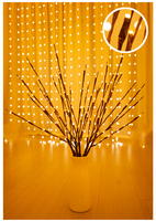 Guirlande lumineuse décorative de Noël à 20 LED, 0,7 m, blanc chaud, à piles, pour vase, lampe DIY, guirlande féerique, décoration intérieure, chambre à coucher