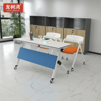 Bureau d'entraînement pliable multifonctionnel moderne, bureau d'ordinateur mobile et roulant pour bureau, salle de réunion, salle de formation