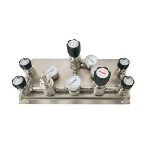 Полуавтоматическая система газораспределителя из нержавеющей стали с регулятором давления и манометром - Product Image 1