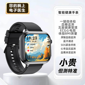 Montre connectée avec bracelet en acier, moniteur de fréquence cardiaque ECG PPG, Bluetooth, batterie rechargeable, suivi de la santé - Product Image 2