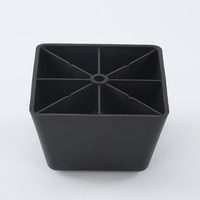 Pieds de remplacement carrés modernes en PP noir anti-corrosion pour meubles, canapés, salon, hôtel, cuisine, salle à manger, extérieur