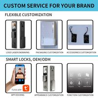 Serrure de porte intelligente de sécurité entièrement automatique Tuya pour portes en aluminium/bois, connectée en Wifi avec reconnaissance faciale 3D et empreintes digitales